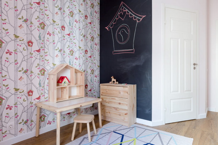 chalk wallpaper in the nursery