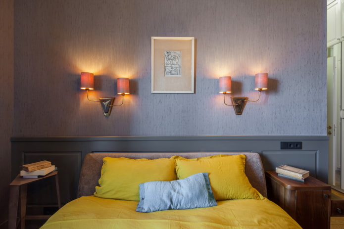 gray fabric wallpaper in the bedroom gray fabric wallpaper in the bedroom