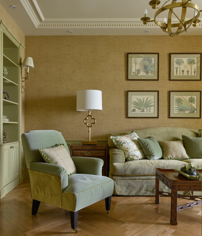 beige fabric wallpaper in the living room beige fabric wallpaper in the living room