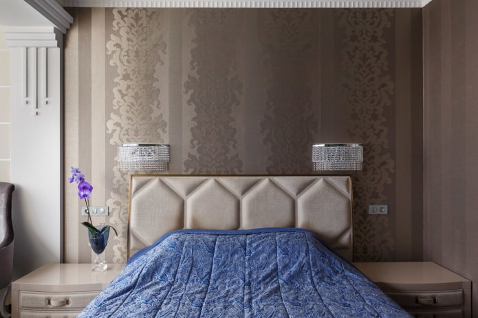 wallpaper on a fabric base in the bedroom wallpaper on a fabric base in the bedroom