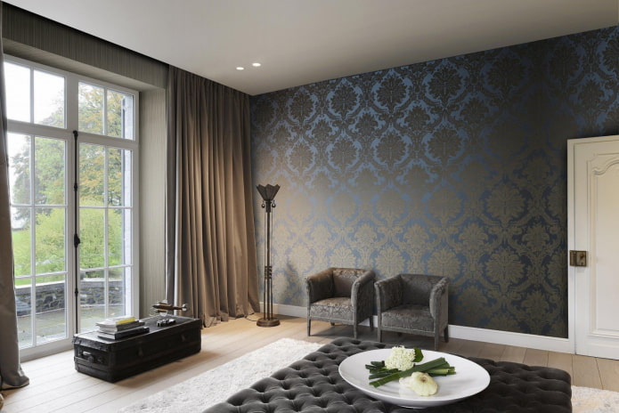 fabric wallpaper in the interior fabric wallpaper in the interior