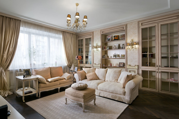 classic living room in beige tones classic living room in beige tones