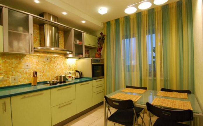 Yellow-green curtain Yellow-green curtain