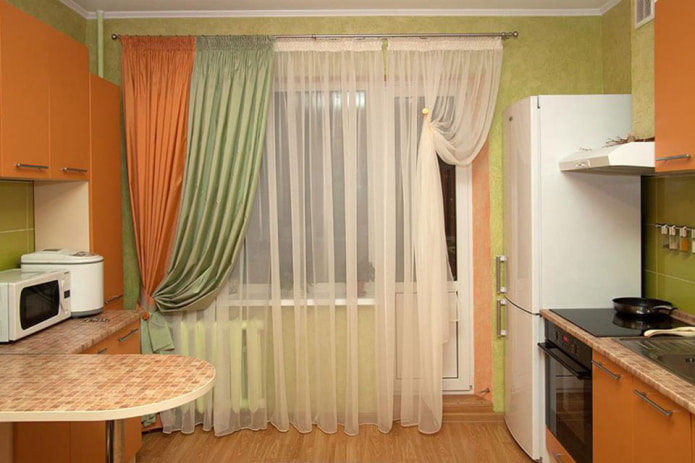 two-tone curtain with orange two-tone curtain with orange