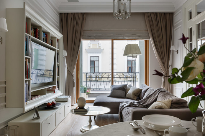 The combination of different lengths of curtains The combination of different lengths of curtains