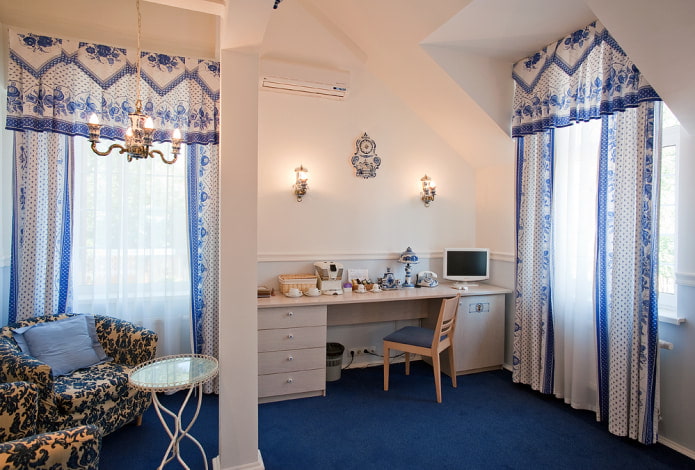 curtains with gzhel pattern curtains with gzhel pattern