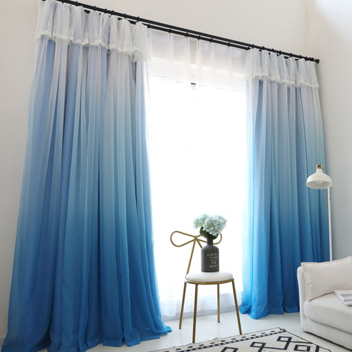 white-blue gradient on curtains white-blue gradient on curtains