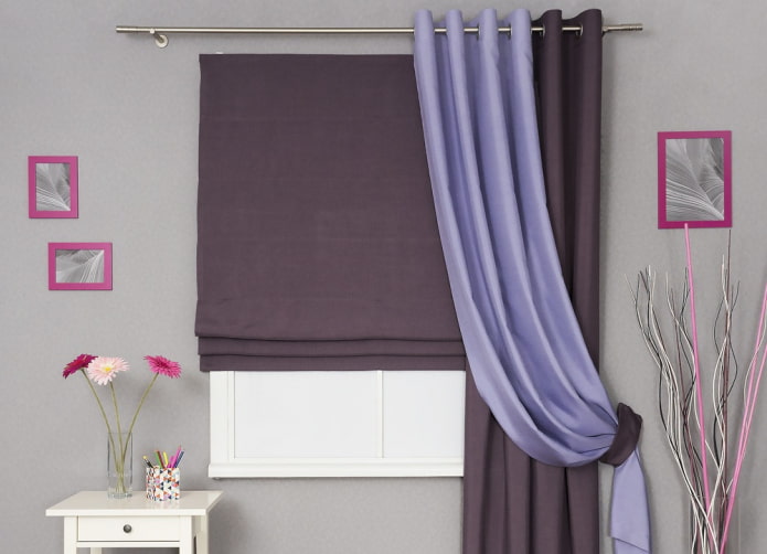 combination of lilac and brown