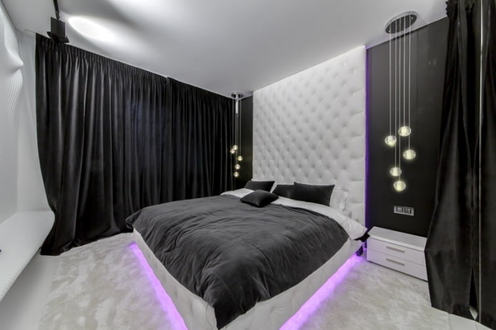 black curtains in the interior black curtains in the interior