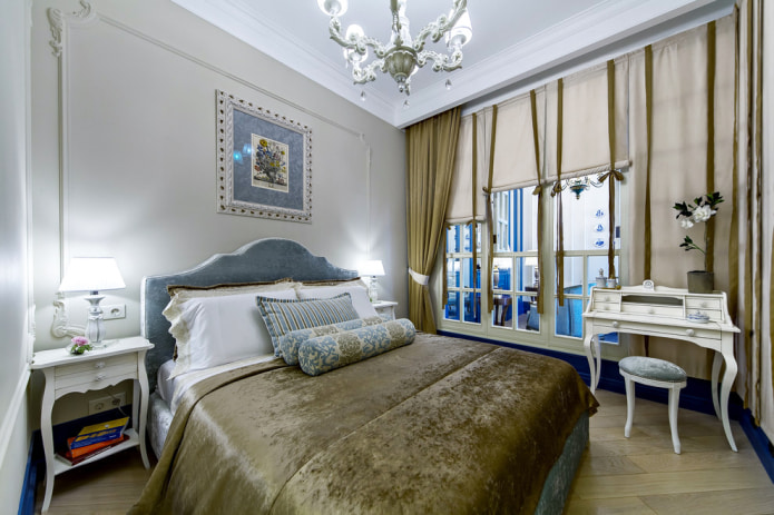 White-green curtains