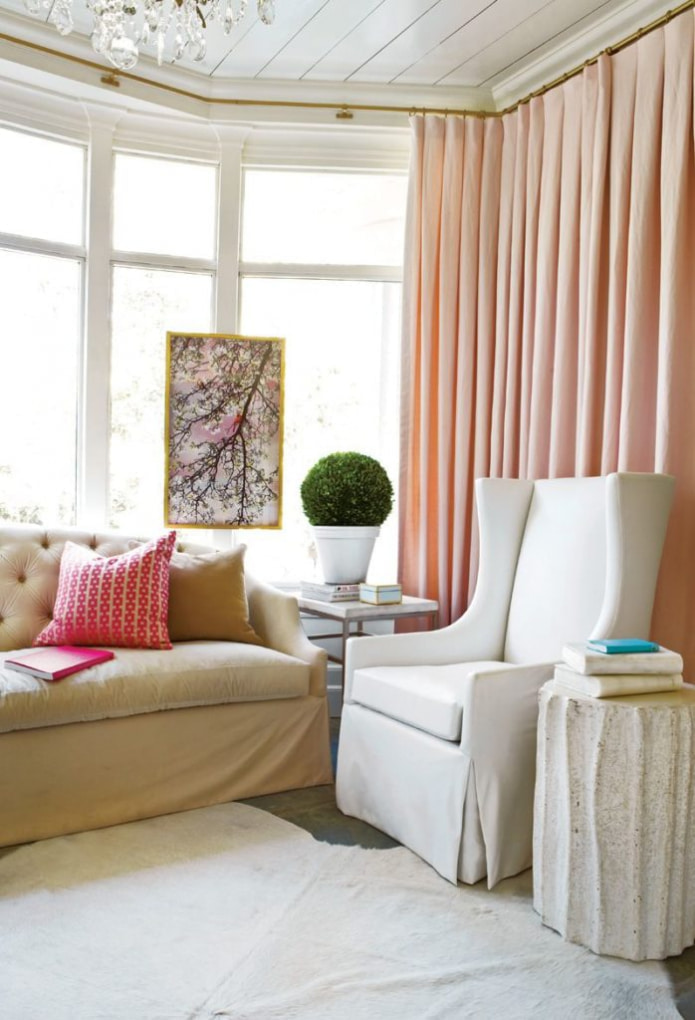 peach curtains