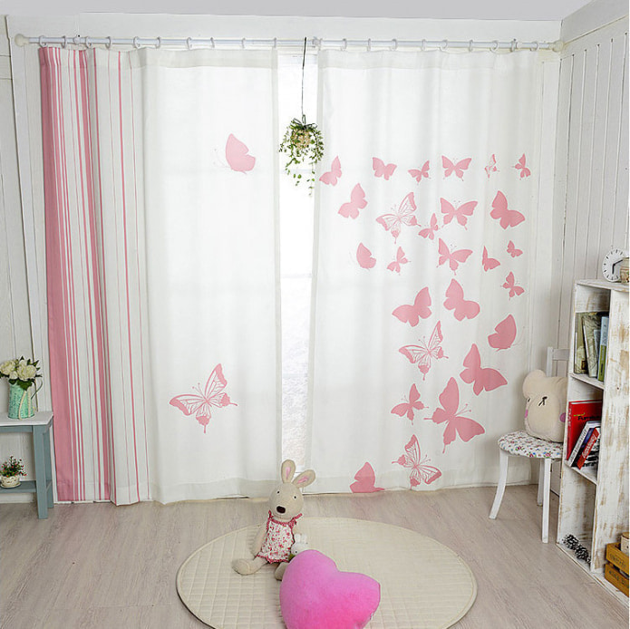 butterflies on the curtains