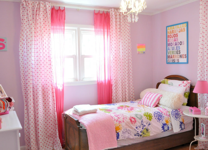 curtains with polka dots in the nursery