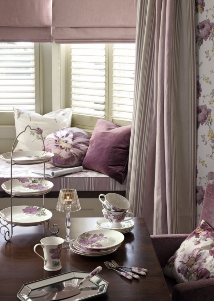 ash pink curtains in the living room