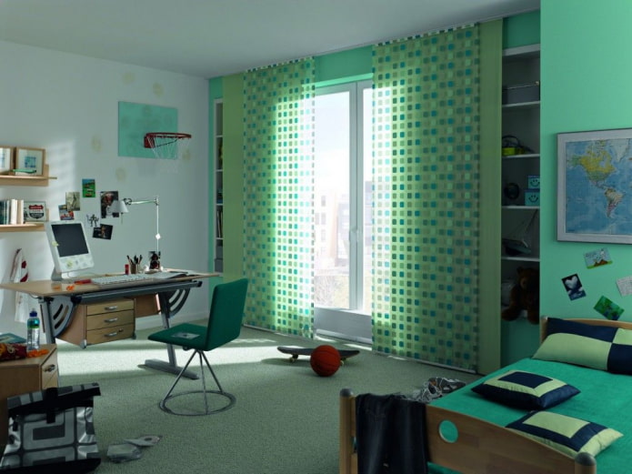 Japanese panels in the interior of the nursery Japanese panels in the interior of the nursery