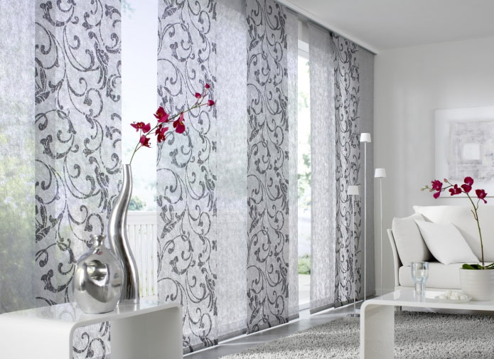 gray Japanese panels in the interior gray Japanese panels in the interior