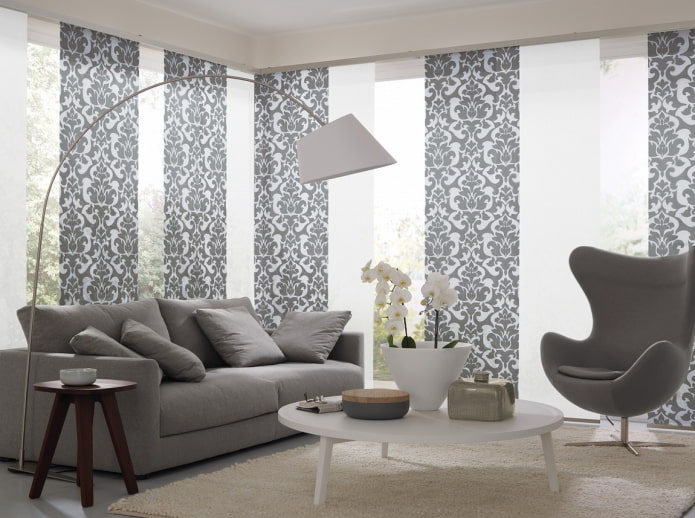 Japanese panels in the interior in a modern style Japanese panels in the interior in a modern style