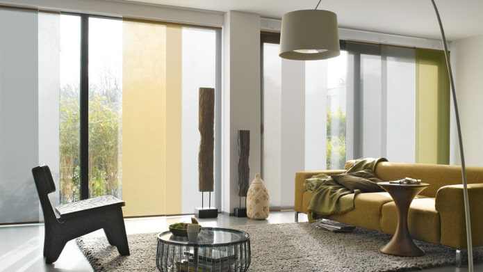 Japanese panels in the interior in a modern style Japanese panels in the interior in a modern style