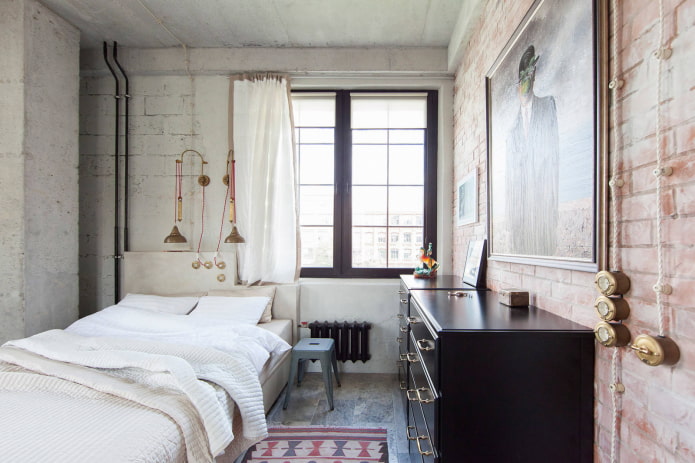 industrial style bedroom color scheme