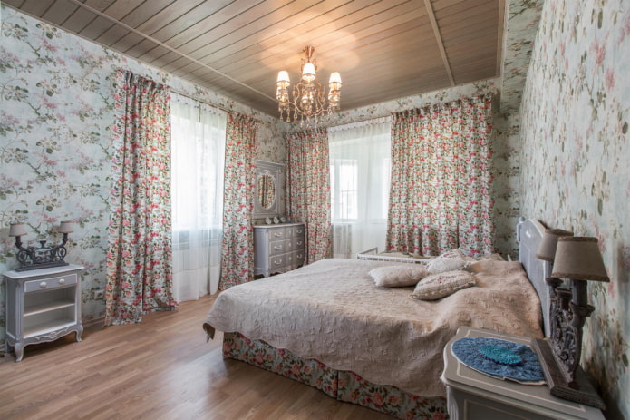 curtains with a small floral print in the bedroom curtains with a small floral print in the bedroom