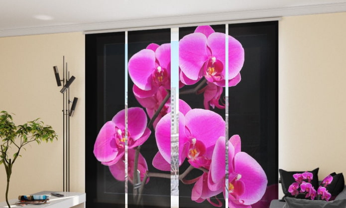 japanese curtains with orchid japanese curtains with orchid
