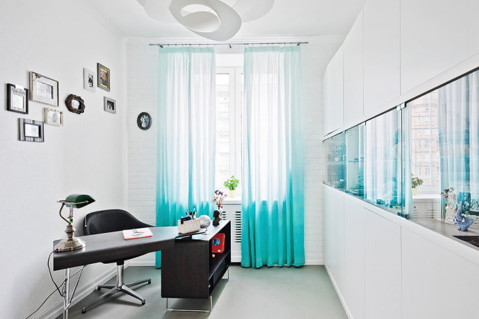 curtains with ombre effect in the interior