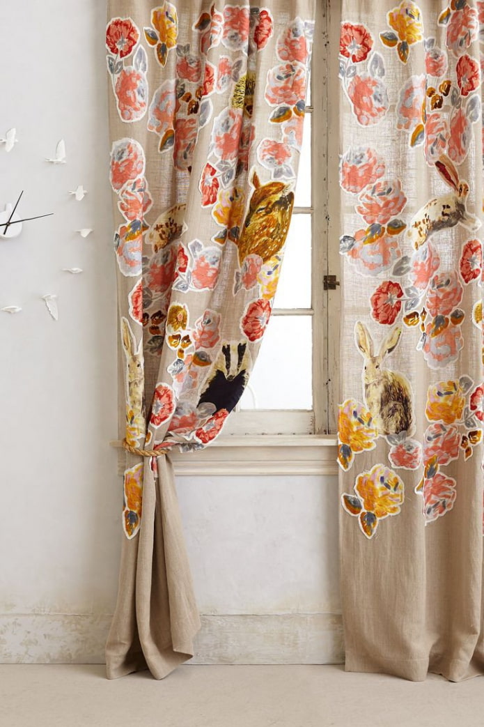 linen curtains with patterns