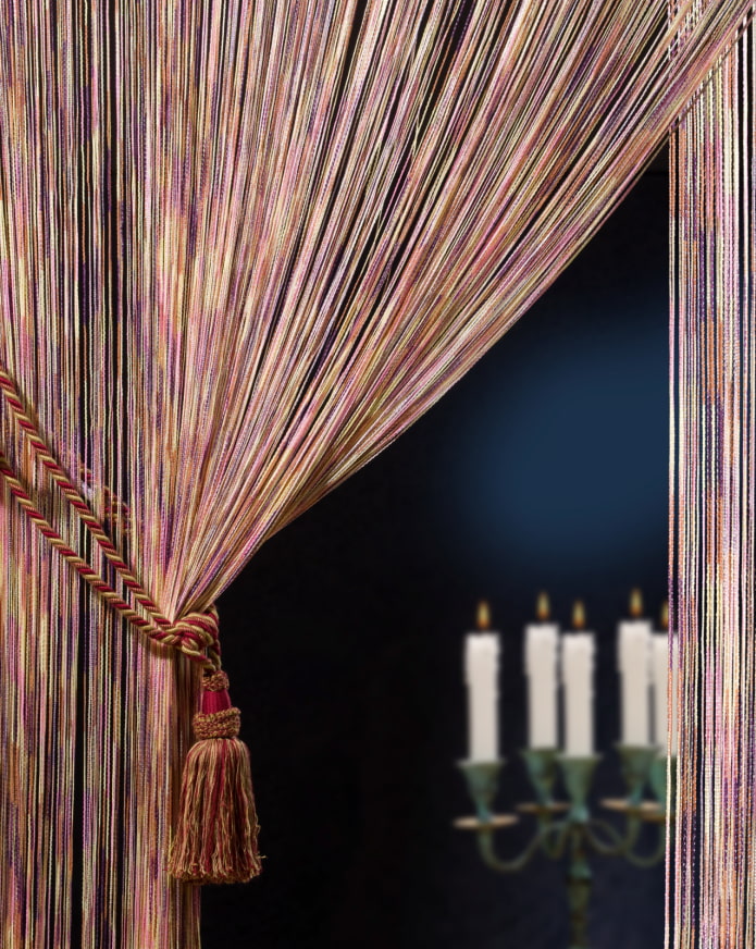 filament curtains with hooks