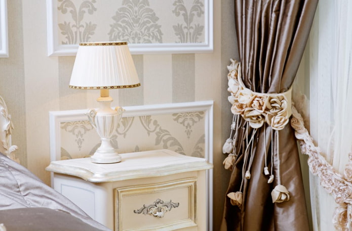 curtain decorated with flowers