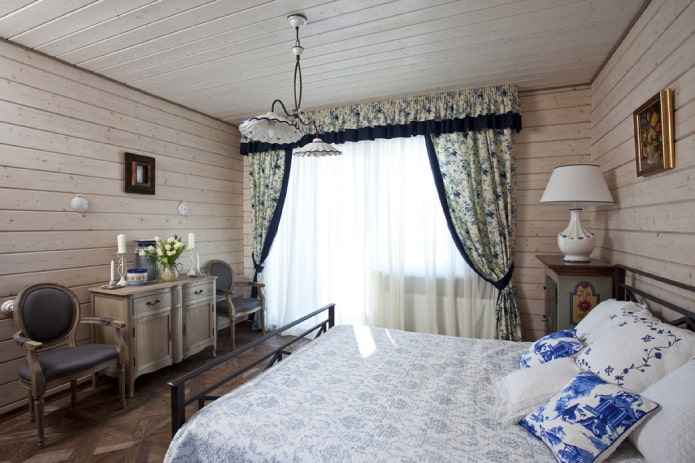 curtains with grabs in the interior in the style of Provence