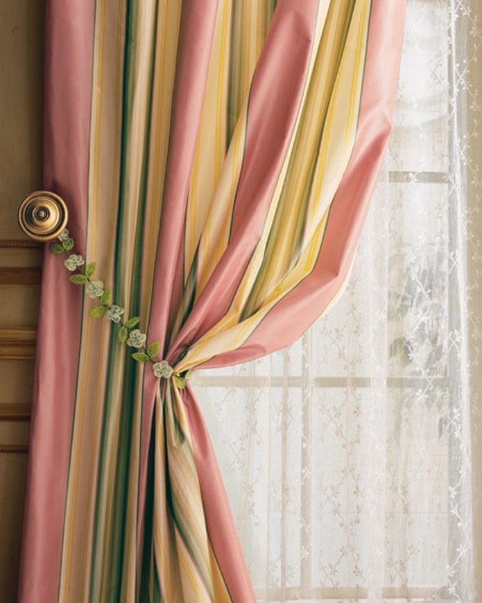 curtain decorated with flowers