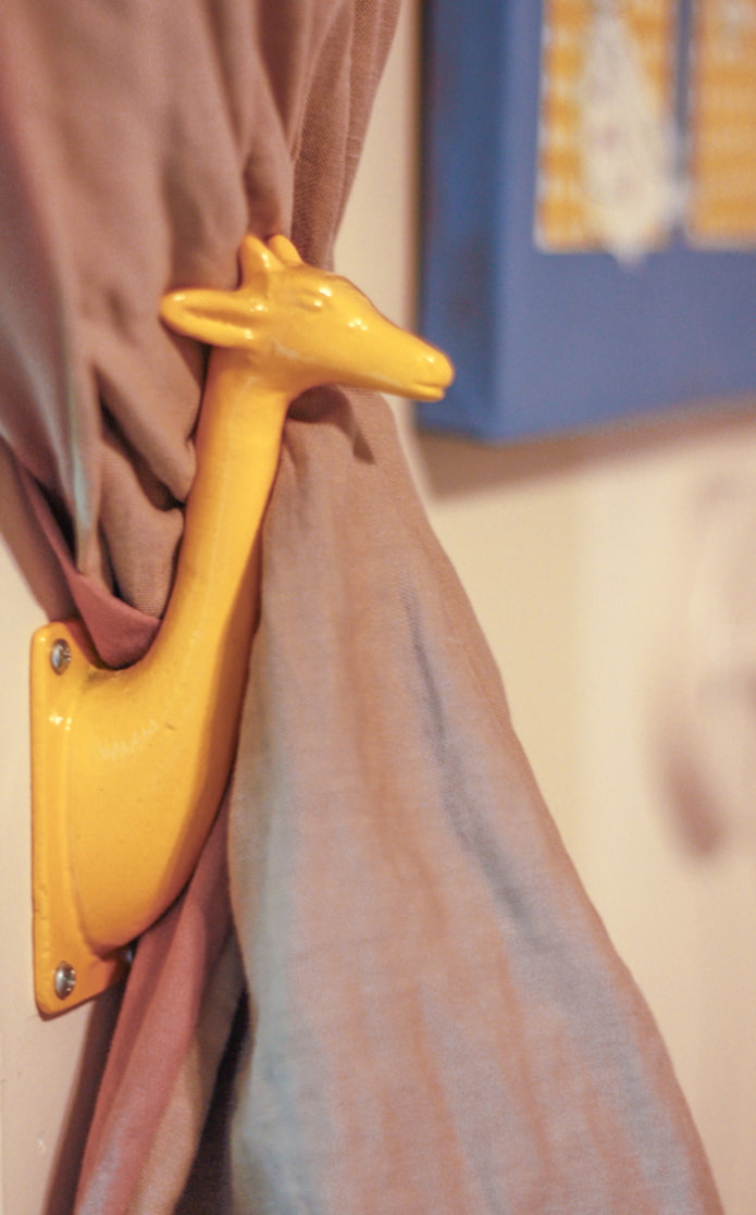 holder for curtains yellow