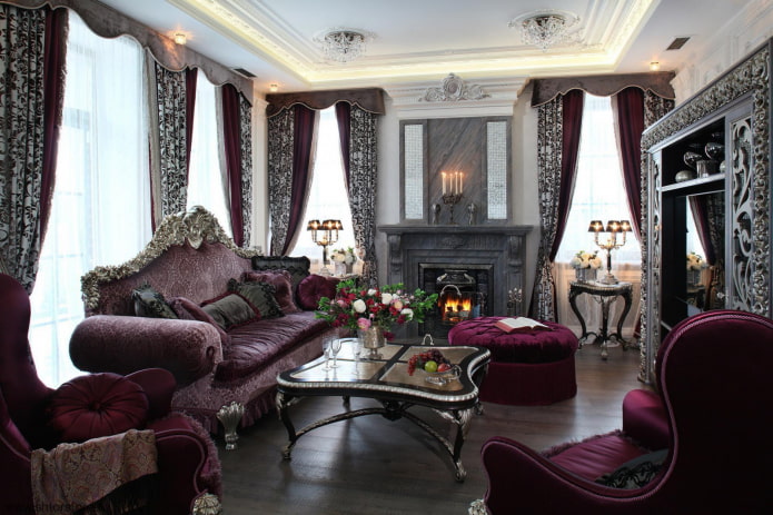 rich elite lambrequins in the living room