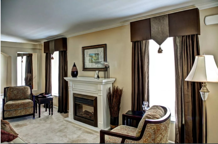 lambrequin combined with a curtain