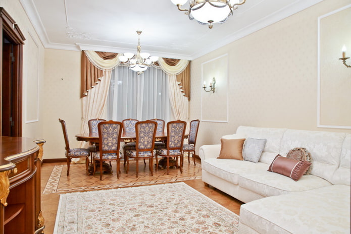 contrasting jabots frame the window