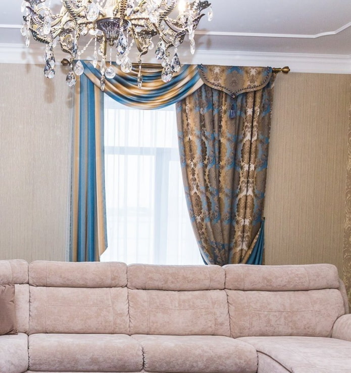 bright asymmetrical lambrequin