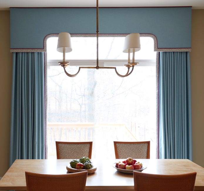 light blue lambrequin