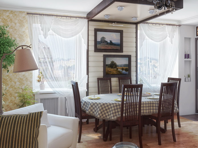 nylon lambrequins in the interior