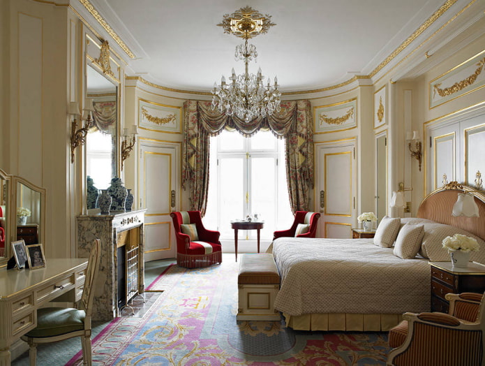 lambrequins in a classic bedroom interior lambrequins in a classic bedroom interior