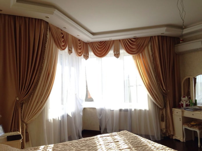 lambrequin tie in the interior of the bedroom lambrequin tie in the interior of the bedroom