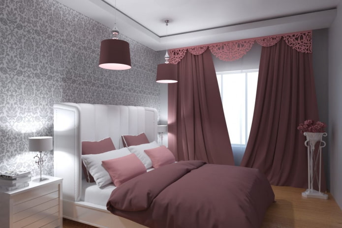 curly lambrequin in the interior of the bedroom curly lambrequin in the interior of the bedroom