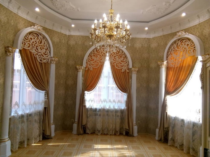 curly lambrequins for arched windows curly lambrequins for arched windows