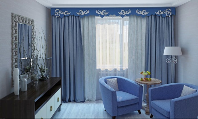 blue lambrequin blue lambrequin