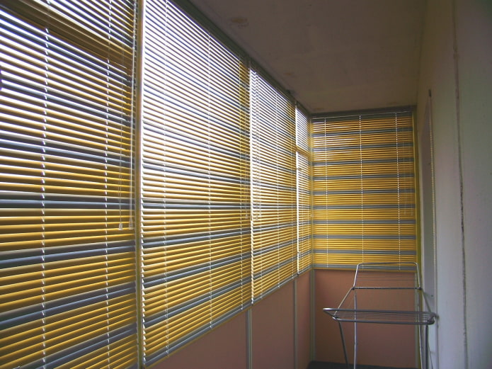 multicolored horizontal blinds on the loggia multicolored horizontal blinds on the loggia