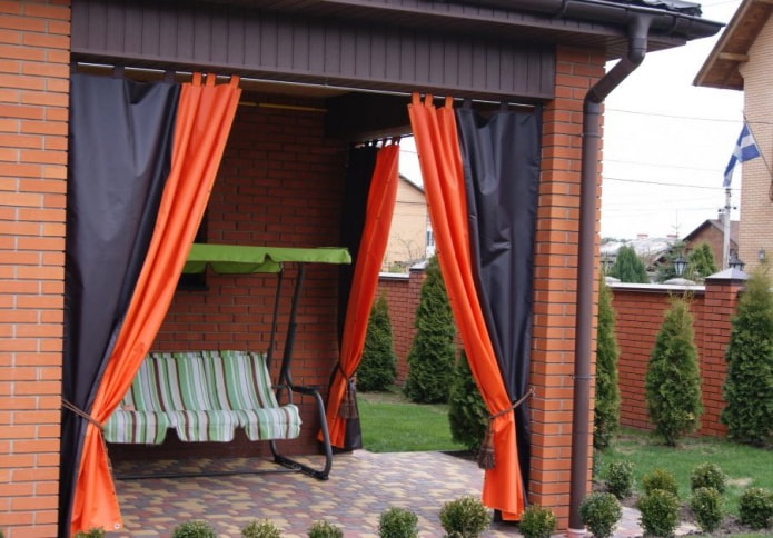 tarpaulin curtains on the terrace