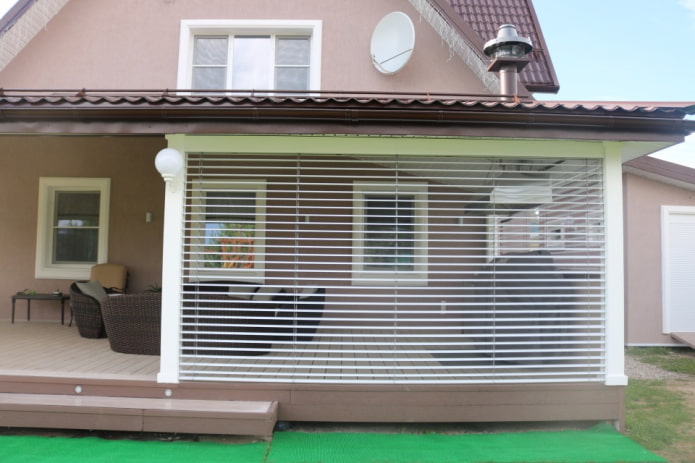 raf curtains on the veranda