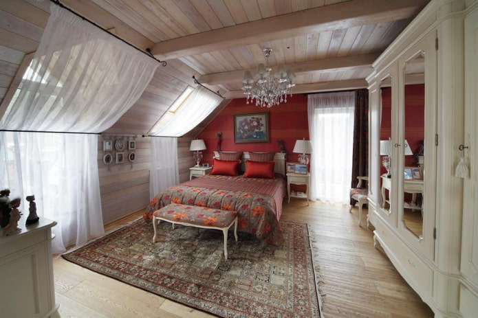 roof windows with curtains in the interior