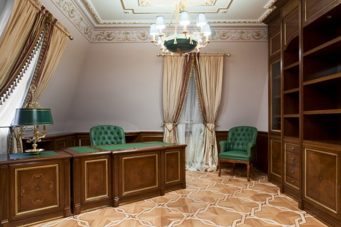 classic style skylights with curtains