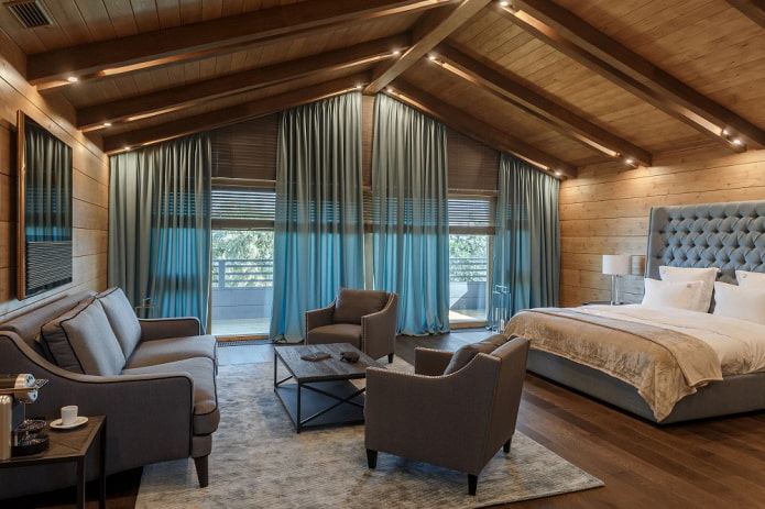 roof windows with curtains