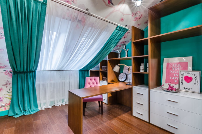 curtains on the skylight